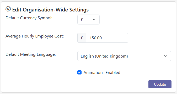 Configure Organisation-Wide Settings